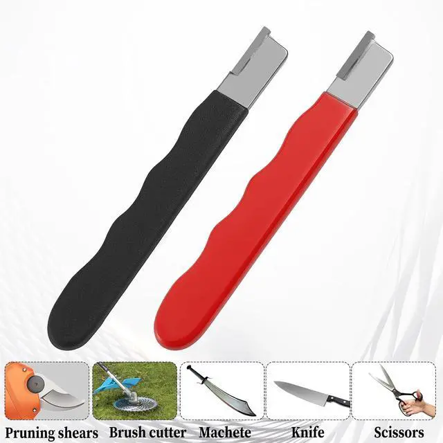 Alt view image 3 of 7 - 2Pcs Garden Tool Blade Sharpener, Pocket Blade Sharpener for Garden Tools Multipurpose Usage Knife Sharpeners for Pruning Shears, Hedge Scissors, Clippers, Pocket Knives, and More (2, Red+Black)