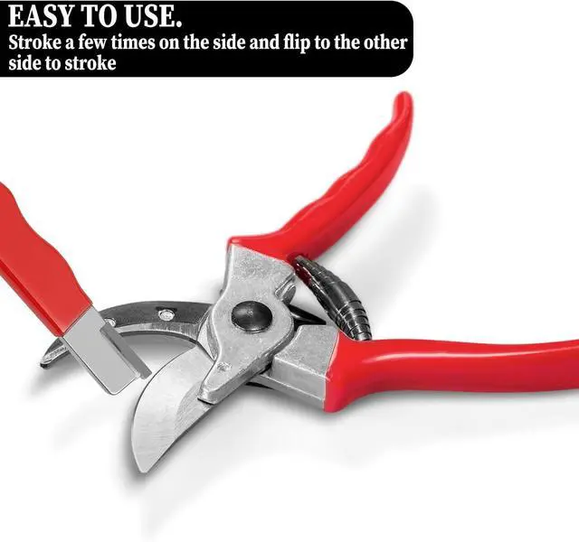 Alt view image 6 of 7 - 2Pcs Garden Tool Blade Sharpener, Pocket Blade Sharpener for Garden Tools Multipurpose Usage Knife Sharpeners for Pruning Shears, Hedge Scissors, Clippers, Pocket Knives, and More (2, Red+Black)