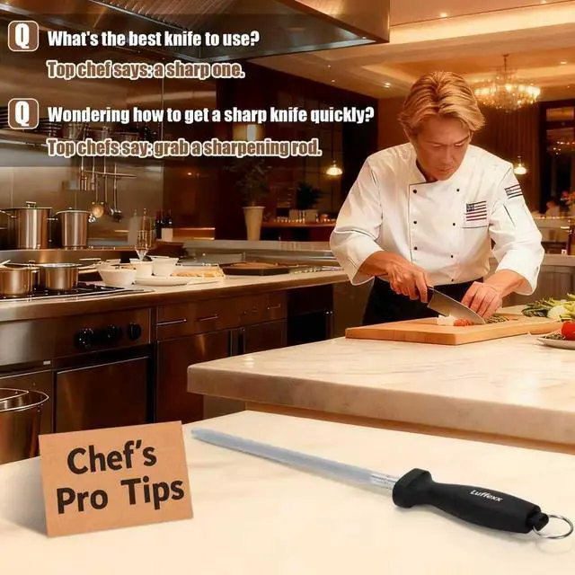 Alt view image 3 of 7 - Professional 12-Inch Knife Sharpening Rod