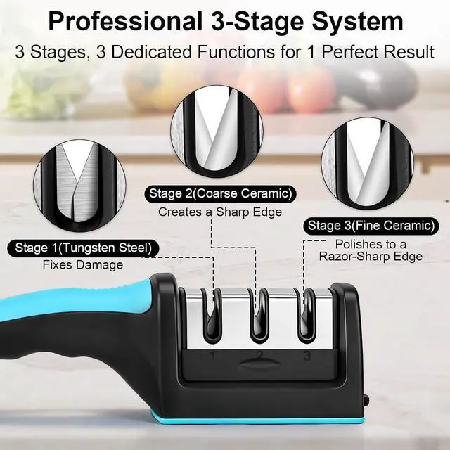 Alt view image 3 of 7 - Premium 3-Stage Knife Sharpener