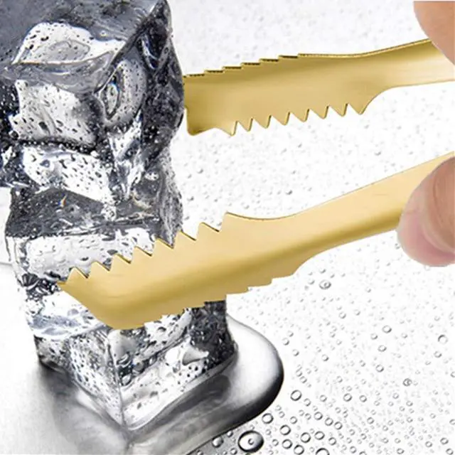 Alt view image 6 of 6 - Stainless Steel Ice Scoop and Ice Tongs,Food Scoop Metal Ice Scooper&Buffet Clip for Home Bar Buffet Wedding Canisters, Easy Clean & Durable (gold)
