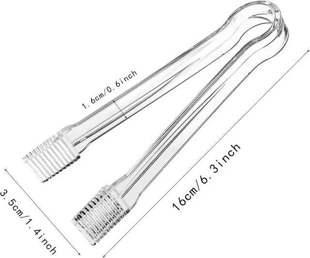Alt view image 4 of 7 - 12 Combo Pack, 6 Pieces Plastic Serving Tongs Mini Kitchen Tongs Kitchen Tongs Utility and 6 Pieces Plastic Kitchen Scoops Clear Ice Scoop Mini Clear Buffet Scoop for Candy Dessert Buffet Ice