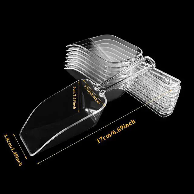Alt view image 5 of 7 - 12 Combo Pack, 6 Pieces Plastic Serving Tongs Mini Kitchen Tongs Kitchen Tongs Utility and 6 Pieces Plastic Kitchen Scoops Clear Ice Scoop Mini Clear Buffet Scoop for Candy Dessert Buffet Ice