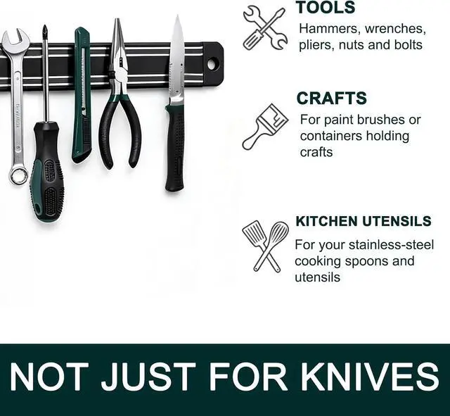 Alt view image 5 of 7 - Magnetic Knife Strips,Magnetic Knife/Tool Holder for Wall/Refrigerator