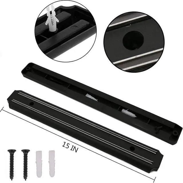 Alt view image 7 of 7 - Magnetic Knife Holder (15 Inch - Set Of 2) Magnetic Knife Strips For Wall -Strong Powerful Knife Rack Storage Display Organizer-Securely Hang Knives On a Multipurpose Kitchen Bar