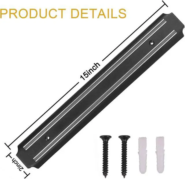 Alt view image 2 of 6 - Magnetic Knife Strips(15 Inch X Set Of 2) Magnetic Knife Storage Strip, Knife Holder, Knife Rack, Knife Strip, Kitchen Utensil Holder, Tool Holder, Multipurpose Magnetic Knife Rack