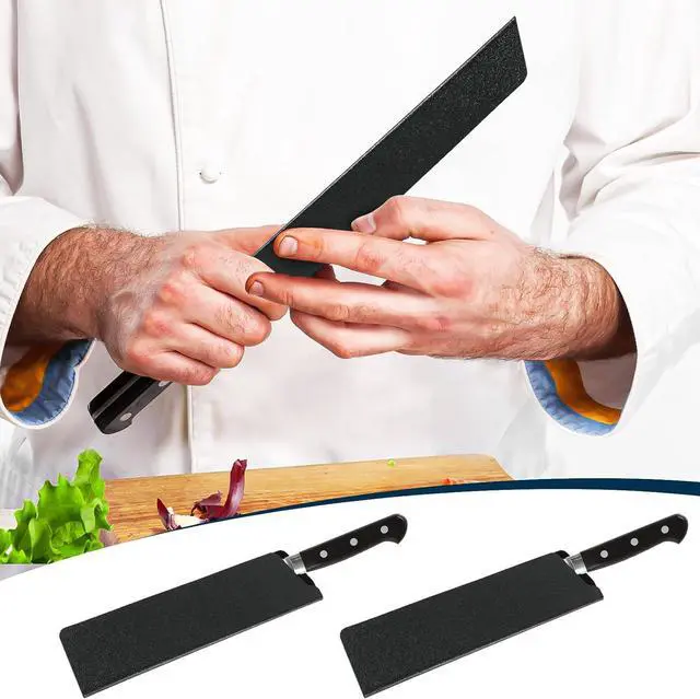 Alt view image 5 of 6 - 2 Pcs Knife Covers or Sleeves 8" x 2.2" Knife Edge Guard Universal Waterproof Kitchen Knife Sheath, Chef Knife Sheath, Plastic Knife Cover for Kitchen Knives, Black