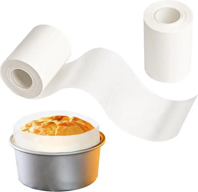 Main image of Baking Parchment Paper Side Liners - 2.95 in x 131.23 ft Cake Pan Side Liner Roll Parchment Paper Strips for Round Cake Pans, Cheesecake Springform Pan, Heat Resistant Kitchen Paper