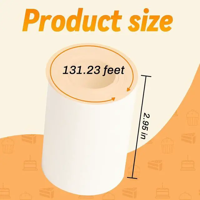 Alt view image 2 of 6 - Baking Parchment Paper Side Liners - 2.95 in x 131.23 ft Cake Pan Side Liner Roll Parchment Paper Strips for Round Cake Pans, Cheesecake Springform Pan, Heat Resistant Kitchen Paper