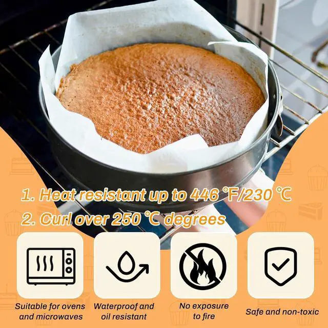 Alt view image 5 of 6 - Baking Parchment Paper Side Liners - 2.95 in x 131.23 ft Cake Pan Side Liner Roll Parchment Paper Strips for Round Cake Pans, Cheesecake Springform Pan, Heat Resistant Kitchen Paper