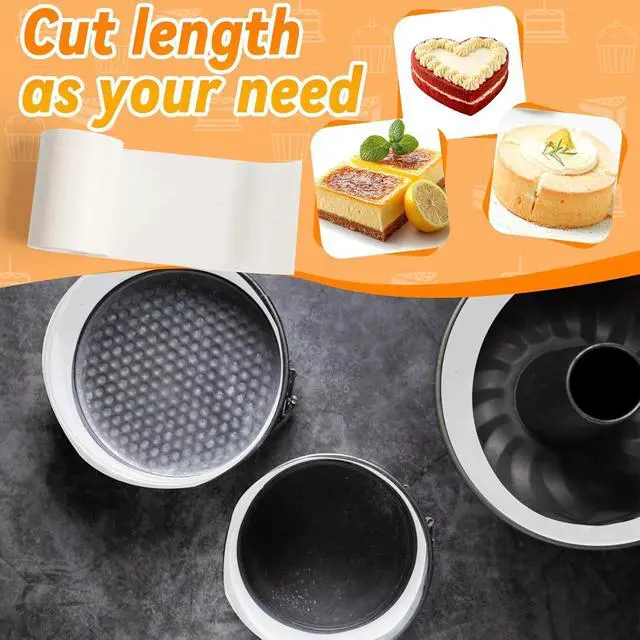Alt view image 3 of 6 - Baking Parchment Paper Side Liners - 2.95 in x 131.23 ft Cake Pan Side Liner Roll Parchment Paper Strips for Round Cake Pans, Cheesecake Springform Pan, Heat Resistant Kitchen Paper