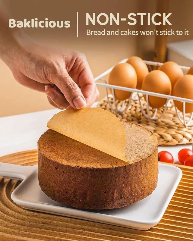 Alt view image 4 of 7 - Baklicious 8inch 250pcs Unbleached Non-Stick Parchment Paper Rounds