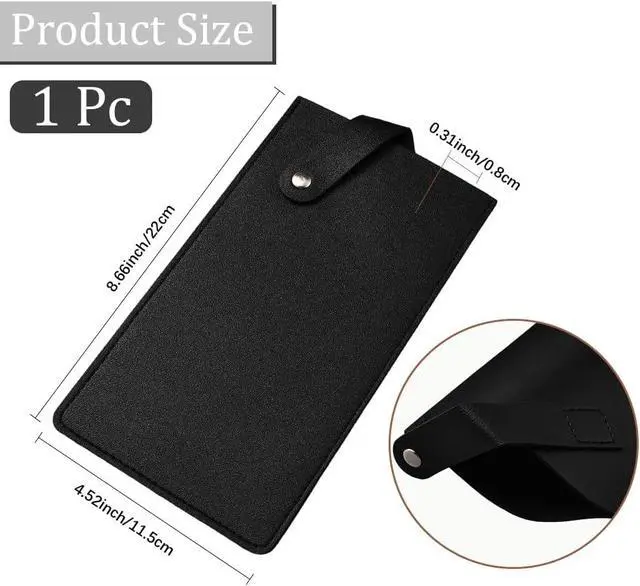Alt view image 2 of 7 - Black PU Leather Wide Meat Knife Cleaver Protector Waterproof Butcher Knife Sheath Universal Durable Chef Scissors Edge Guard Cover Sleeve Case Holder with Snap for Kitchen Outdoor BBQ