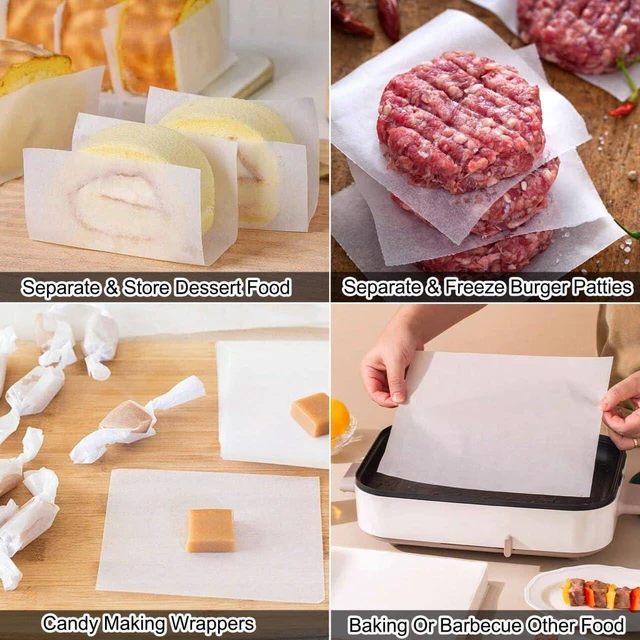 Alt view image 6 of 7 - 300Pcs Burger Patty Paper, AIMEIKI 7x7 Inch Precut Parchment Paper Squares for Burger Press, Unbleached Smash Burger Paper Sheets for Baking, Freezing, Wrapping Candies, Oven & Microwave Safe