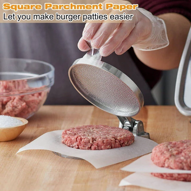 Alt view image 5 of 7 - 300Pcs Burger Patty Paper, AIMEIKI 7x7 Inch Precut Parchment Paper Squares for Burger Press, Unbleached Smash Burger Paper Sheets for Baking, Freezing, Wrapping Candies, Oven & Microwave Safe