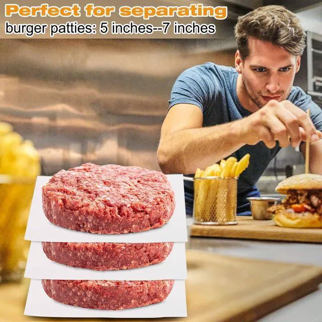 Alt view image 7 of 7 - 300Pcs Burger Patty Paper, AIMEIKI 7x7 Inch Precut Parchment Paper Squares for Burger Press, Unbleached Smash Burger Paper Sheets for Baking, Freezing, Wrapping Candies, Oven & Microwave Safe