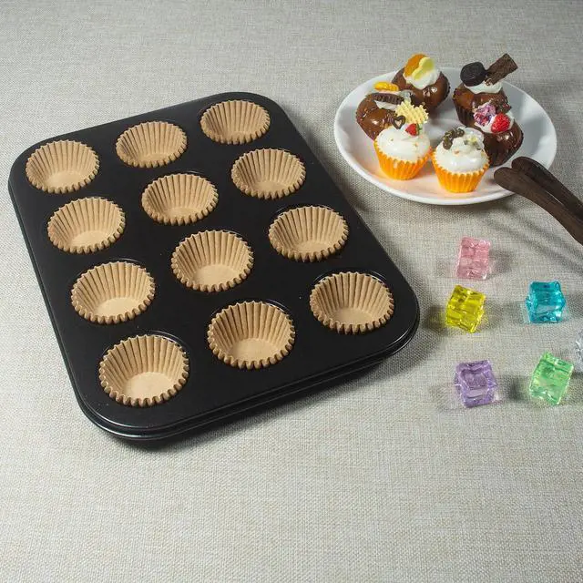 Alt view image 3 of 6 - Mini Cupcake Liners, Premium Greaseproof Paper Baking Cups, 320-Count, Nature