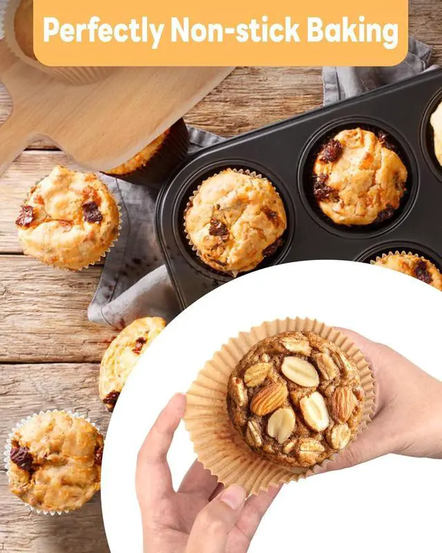 Alt view image 2 of 7 - Bake Choice 100pcs Jumbo Cupcake Liners for Baking, Natural Muffin Liners