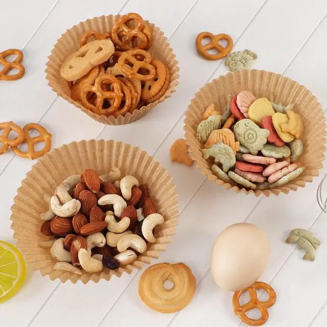 Alt view image 6 of 7 - Caperci 300pcs Jumbo Muffin Cupcake Liners Natural Paper Large Baking Cups