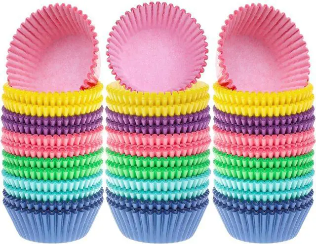 Main image of Selizo 600 Pcs Cupcake Liners Cupcake Wrappers Cupcake Paper Baking Cups for Cake Balls, Muffins, Cupcakes and Candies, Assorted Bright Colors