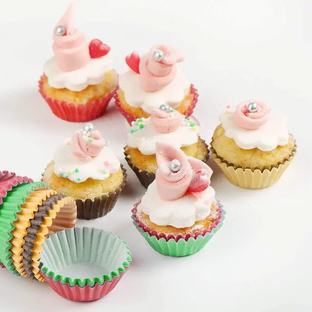 Alt view image 6 of 7 - Selizo 600 Pcs Cupcake Liners Cupcake Wrappers Cupcake Paper Baking Cups for Cake Balls, Muffins, Cupcakes and Candies, Assorted Bright Colors