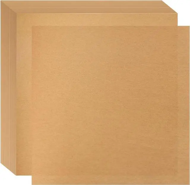 Main image of 100pcs 12x12 inch Unbleached Parchment Paper Sheets for baking, Heavy-Duty Precut Parchment Paper Squares, Brown Non-Stick liners for Oven, Cooking & Wrapping Food, Air Fryer Liners