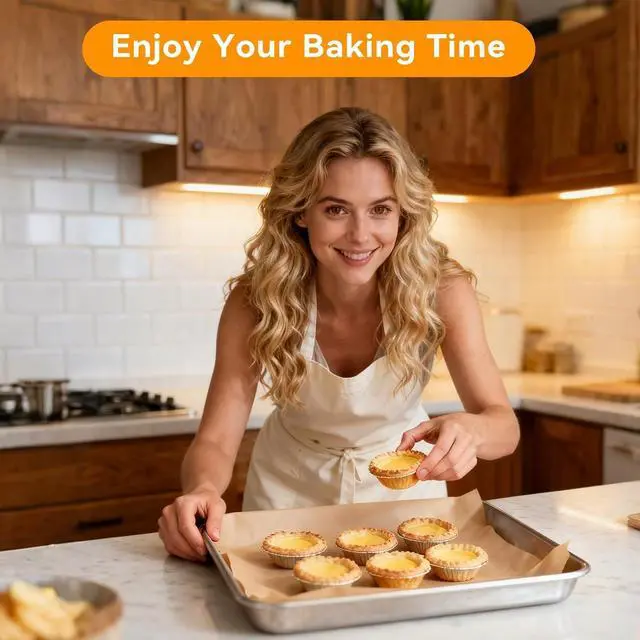 Alt view image 6 of 7 - 100pcs 12x16 inch Unbleached Parchment Paper Sheets for baking, Heavy Duty Precut Parchment Paper Half Sheet Pans, Brown Non-Stick liners for Oven, Cooking & Wrapping Food, Air Fryer Liners