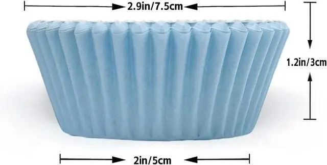 Alt view image 5 of 7 - QiQee 300 Counts Cupcake Liners - Food Grade 6 Solid Blue Colors Cupcake Papers Muffin Baking Cups (Standard Size)