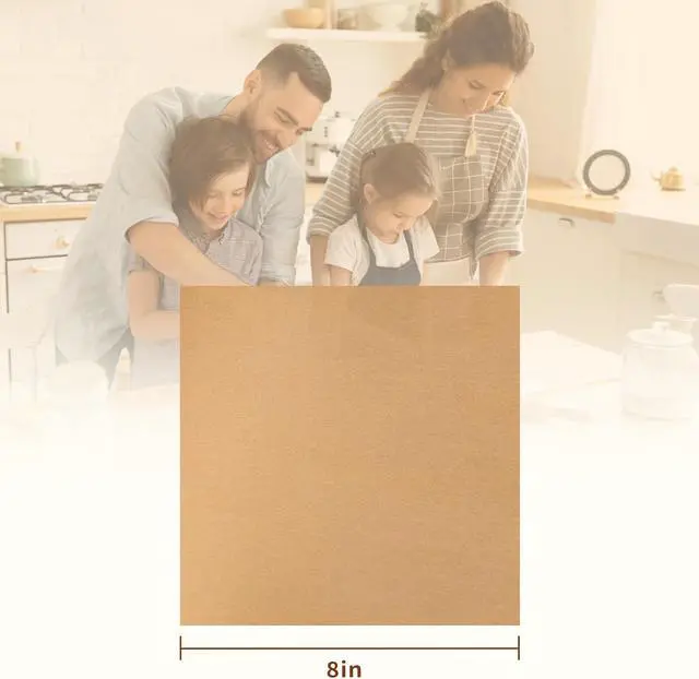 Alt view image 2 of 6 - 100pcs 8x8 inch Unbleached Parchment Paper Sheets for baking, Squares Precut Brown Non-Stick Baking Parchment Hamburger Patty Paper Liners for Oven, Bread pan, Cakes pans, Air Fryer Liners