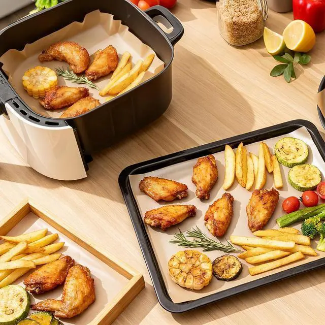Alt view image 5 of 7 - 100pcs 12x16 inch Unbleached Parchment Paper Sheets for baking, Heavy Duty Precut Parchment Paper Half Sheet Pans, Brown Non-Stick liners for Oven, Cooking & Wrapping Food, Air Fryer Liners