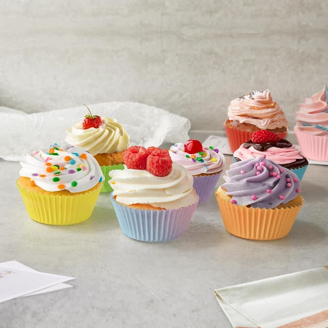 Alt view image 5 of 5 - Rainbow Standard Cupcake Liners 400 Count Solid Colorful Paper Baking Cups Food Grade Disposable Cupcake Wrappers Bright Color Muffin Cups for Wedding Birthday Tea Party Baking Supplies