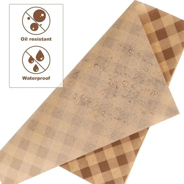 Alt view image 4 of 7 - 100pcs 7.1x7.1 in Waxed Deli Paper Sheets, Brown Parchment Paper