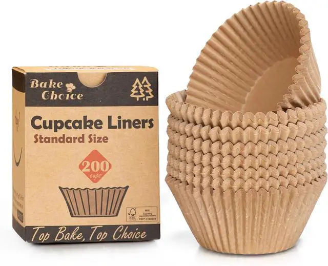 Main image of Bake Choice 200pcs Standard Cupcake Liners for Baking, Muffin Liners
