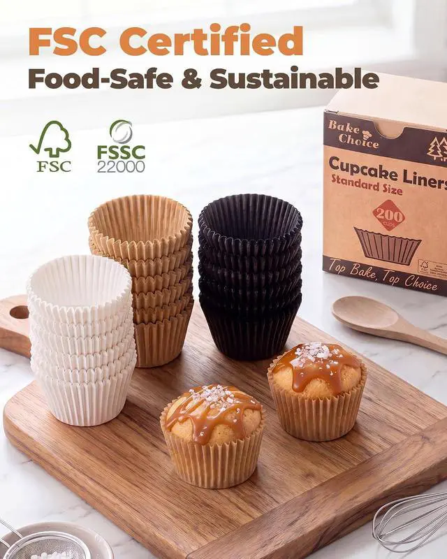Alt view image 6 of 7 - Bake Choice 200pcs Standard Cupcake Liners for Baking, Muffin Liners