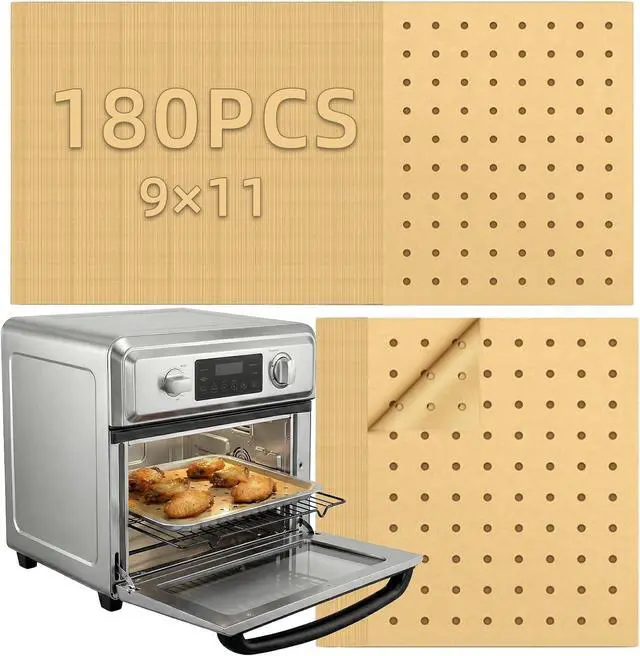 Main image of MEIYA Air Fryer Liners Disposable, 180Pcs Parchment Paper Sheets for Air Fryer, Oven, Toasters, 9x11 Inch rectangle Non-Stick Air Fryer Liner, Unbleached Oven Liners for Bottom of Oven