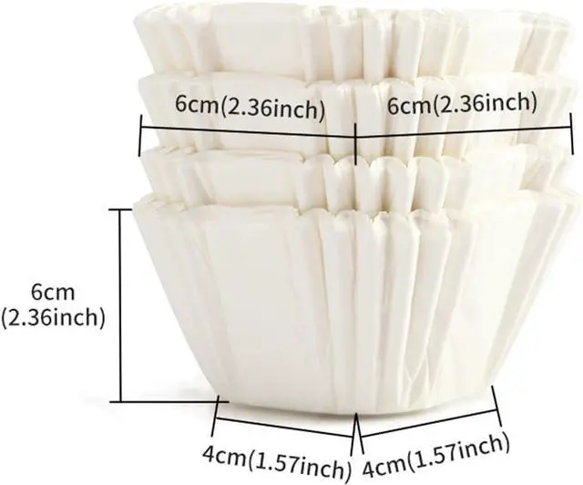 Alt view image 2 of 7 - YumSur 100 Count Square Cupcake Liners, White Paper Muffin Baking Cups
