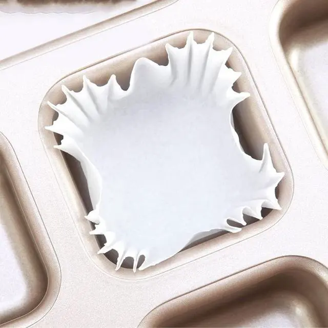 Alt view image 4 of 7 - YumSur 100 Count Square Cupcake Liners, White Paper Muffin Baking Cups