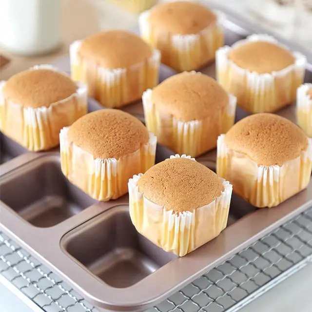 Alt view image 7 of 7 - YumSur 100 Count Square Cupcake Liners, White Paper Muffin Baking Cups