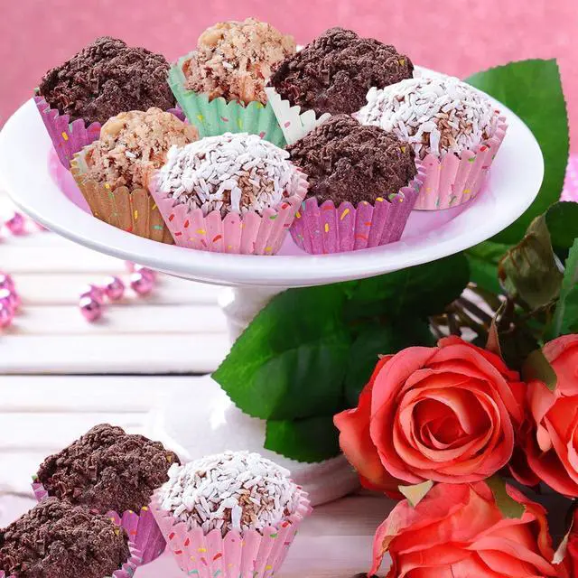 Alt view image 3 of 7 - Funtery 600 Pack Mini Baking Cups Cupcake Liner Candy Making,Colorful