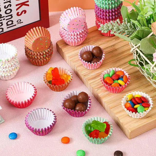 Alt view image 6 of 7 - Funtery 600 Pack Mini Baking Cups Cupcake Liner Candy Making,Colorful
