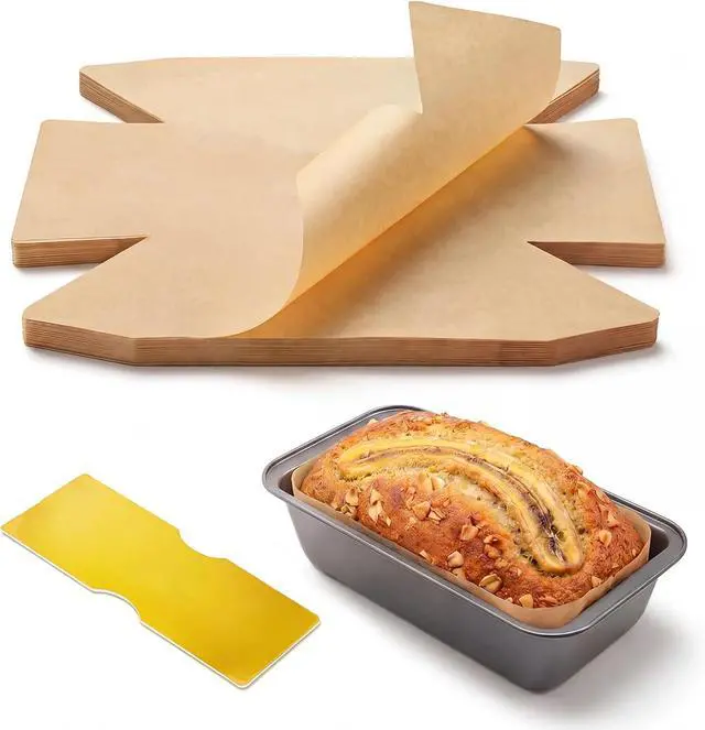 Main image of Bake Choice 100 Pcs Loaf Pan Liners for Baking Bread 9x5 Inch, Bread Pan Liners with Cardboard Formers, Non-Stick Pre Cut Unbleached Parchment Paper for Loaf Pan