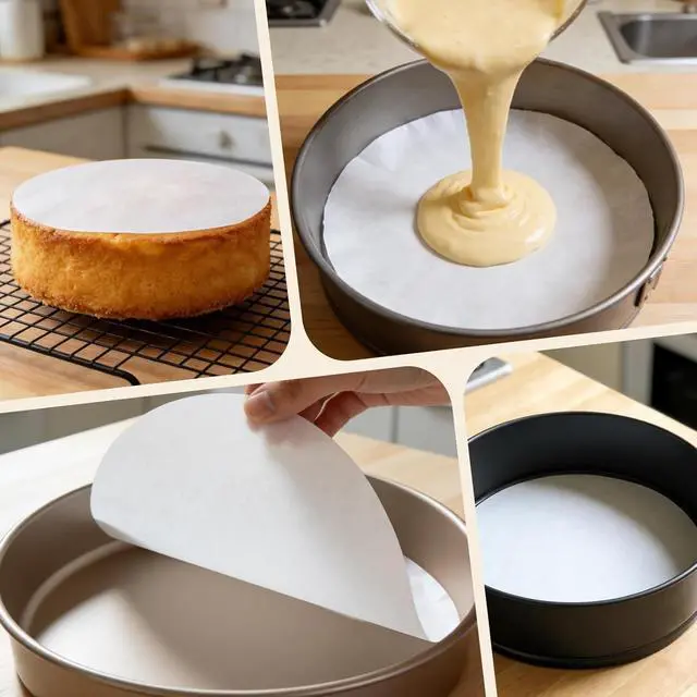 Alt view image 3 of 7 - vivinin 200PCS Parchment Paper Rounds, 9 Inch White Cake Pan Liners, Non-Stick Parchment Rounds for Baking, Seperating Burgers, Butter, Cookies, Freezing, Baking and Candy Wrapper