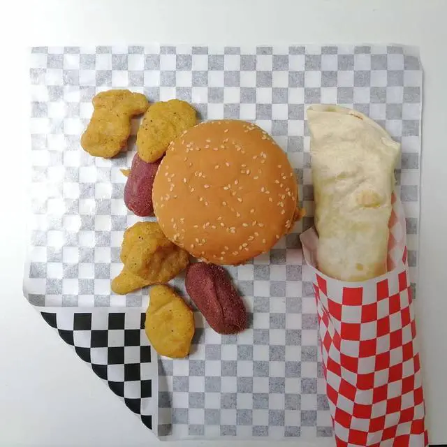 Alt view image 5 of 7 - 100 Sheets Black and White Checkered Dry Waxed Deli Paper, Grease Resistant Basket Liners (11.5''x11.5'')
