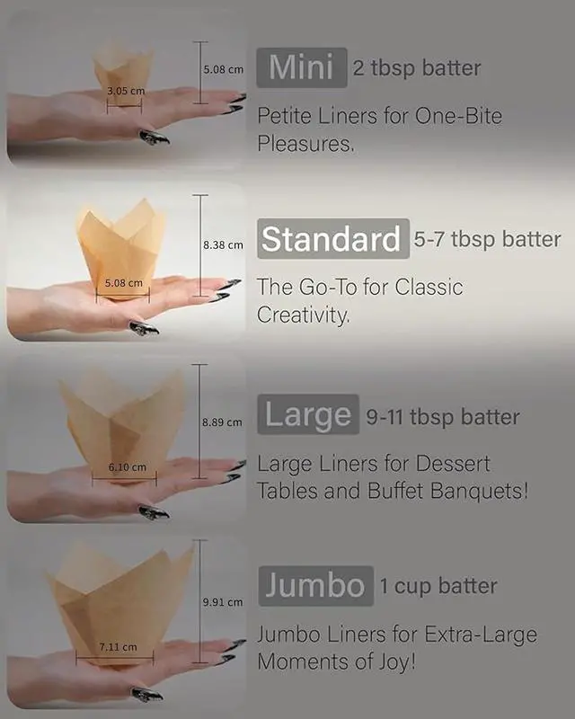 Alt view image 3 of 7 - Bake Choice 50pcs Natural Cupcake Baking Cups, Heavy Duty Parchment Paper