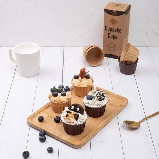 Alt view image 6 of 7 - Bake Choice 50pcs Natural Cupcake Baking Cups, Heavy Duty Parchment Paper