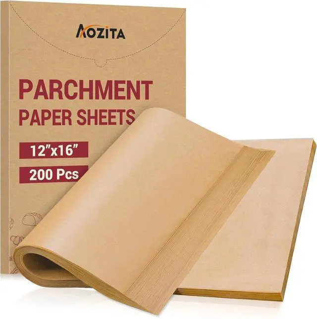 Main image of 200Pcs 12x16 Inch Unbleached Parchment Paper Sheets for Baking, Pre-Cut, Non-Stick Parchment Paper for Baking, Cooking, Grilling, Air Fryer, Half Sheet Baking Sheets for Baking Cookies, Cooking, Oven