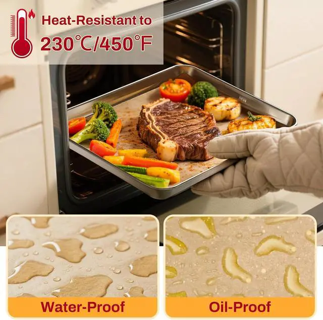 Alt view image 6 of 7 - 200Pcs 12x16 Inch Unbleached Parchment Paper Sheets for Baking, Pre-Cut, Non-Stick Parchment Paper for Baking, Cooking, Grilling, Air Fryer, Half Sheet Baking Sheets for Baking Cookies, Cooking, Oven