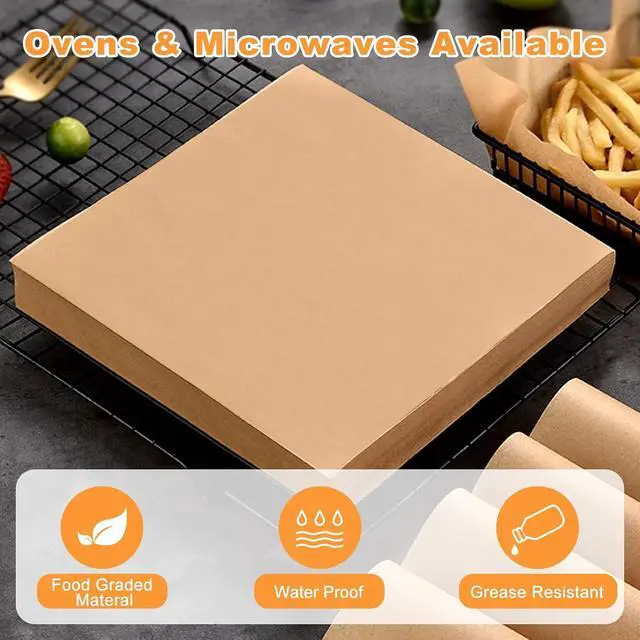 Alt view image 3 of 7 - 100 Count Pre-Cut Deli Wax Paper Sheets, 12x12" Natural Kraft Parchment Paper Sheets for Food Basket Liners, Greaseproof Deli Squares Sanwich Wrappering Paper for BBQ, Picnic, Festival, Fair Neyimqr