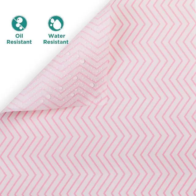 Alt view image 3 of 7 - GeeRic Waxed Deli Paper Sheets for Snacks 100 Pcs, 7 * 7 Inch Food Basket Liners for Sandwiches, 2026 Burgers, Wave Deli Wrap Wax Paper Sheets Pink