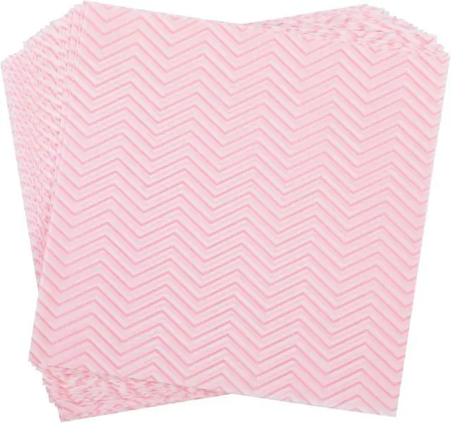 Alt view image 7 of 7 - GeeRic Waxed Deli Paper Sheets for Snacks 100 Pcs, 7 * 7 Inch Food Basket Liners for Sandwiches, 2026 Burgers, Wave Deli Wrap Wax Paper Sheets Pink
